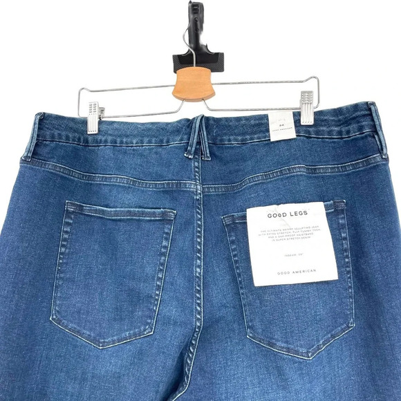 Good American Good Legs Raw Hem Skinny Jeans In Blue653 Plus Size 24 - Picture 6 of 12